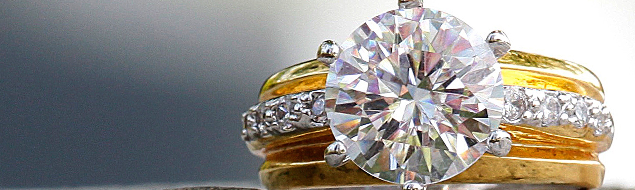 closeup of diamond ring